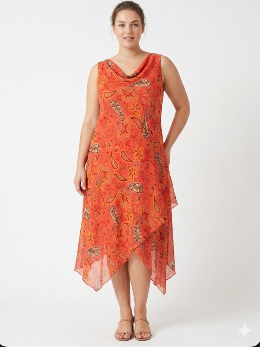Jessica Asymmetrical Paisley Dress Size 18 | Boho Chic Festival | Flowy Summer